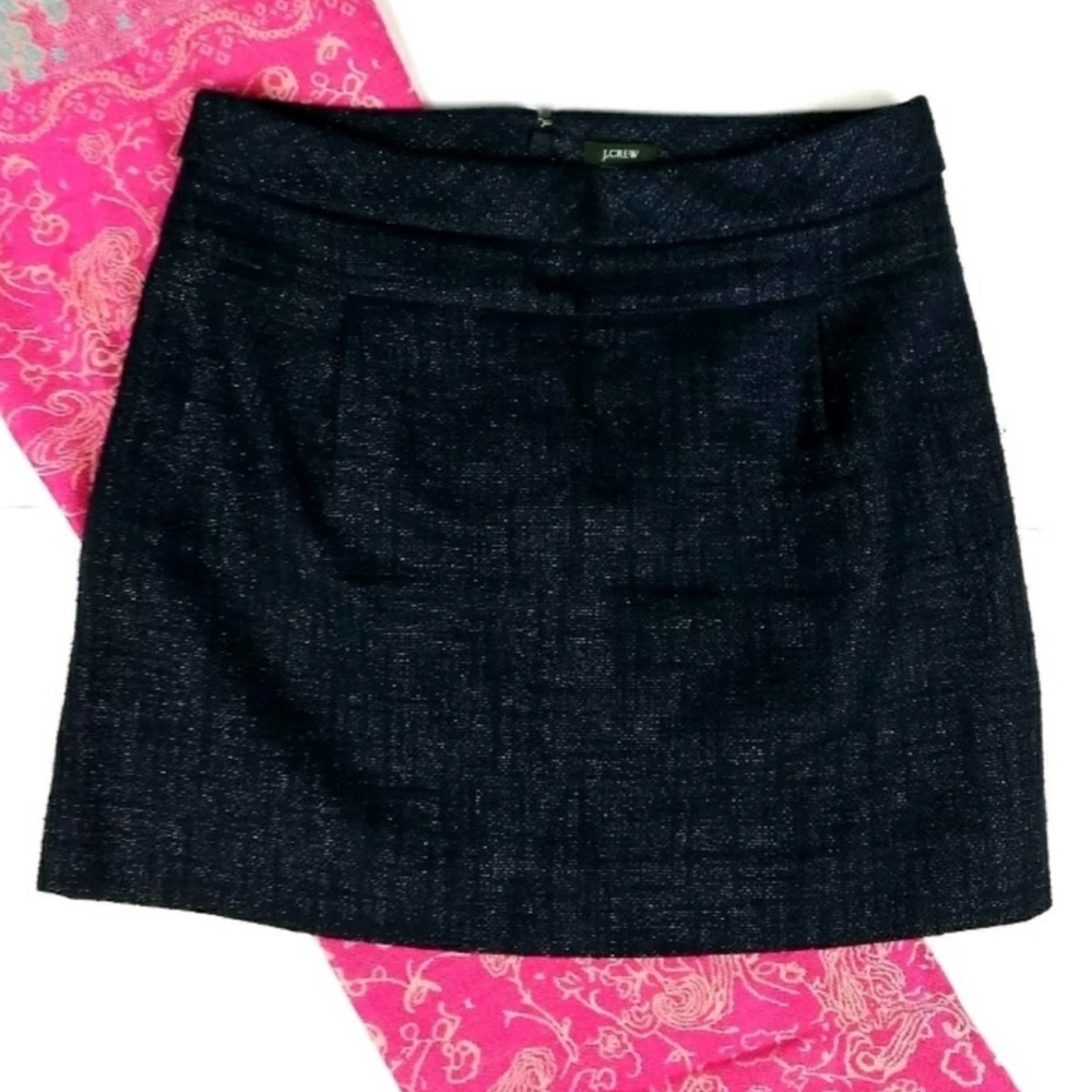 J Crew Lined Tweed Mica Mini Skirt Sz 2